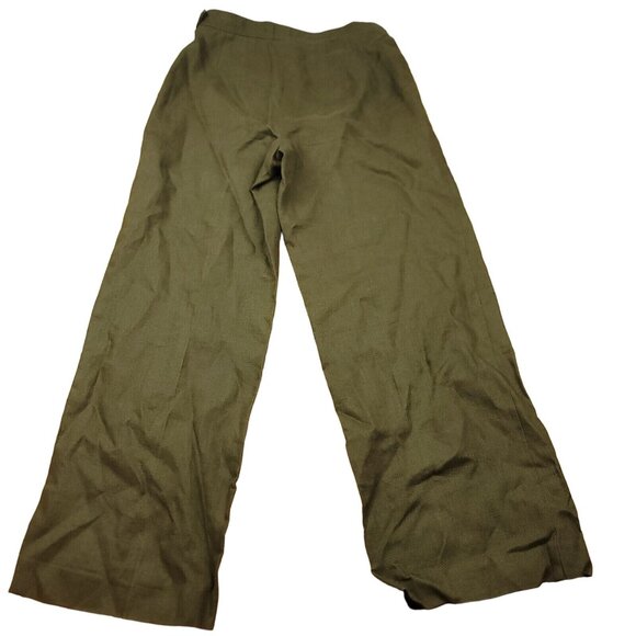 Tabolts Womens 4 P Petite Olive‎ 100% Irish Linen Pants Breathable Lightweight - Picture 4 of 11